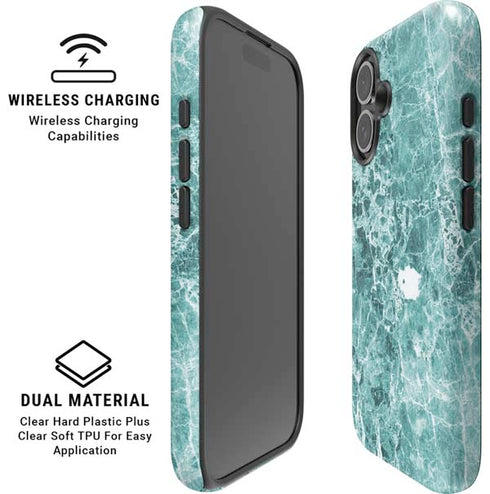 Crushed Turquoise iPhone 16 Magsafe Impact Case